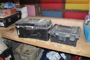 lot 219 image: Lot of (2) Plastic Tool Box with Tool Caddy