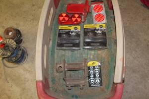 lot 196 image: Lot of (7) Automotive Accessories - Tie Downs, Reflectors, Light Duty Surface Mount D-Ring, Universal Chrome Anchor Points,