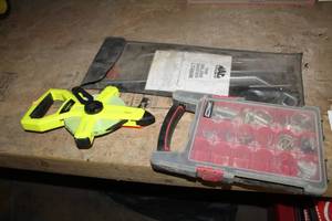 lot 361 image: Mac Tools The Deluxe Master Lock Out Kit LT450K, Parts Organizer with Contents, Kpmelon Fiber Reel Tape Measure 100