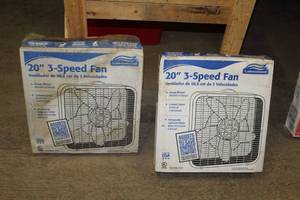lot 378 image: Lot of (2) Lakewood Box Fan 20 3-Speed (new in box)