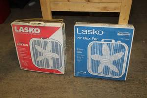 lot 380 image: Lot of (2) Lasko Box Fan 20 (in box)