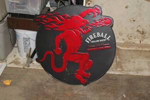 lot 388 image: Fireball Whisky Metal Sign 29-30D