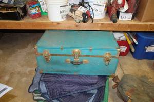 lot 273 image: Seward Trunk with Brass Clasps and Edge Reinforcement 30Lx16Wx 12-14H
