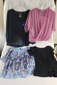 1 size small blue & black color Juicy Couture brand long sleeve sheer top with animal print