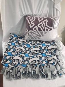 1 (new in bag) Maroon and white Victorias Secret PINK brand blanket