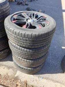 lot 9 image: Set Of 4 Enkei 18 After Market Wheels With 2255018 Falcon Tires 2-Good, 2-Worn Inside