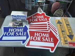 lot 59 image: 4-Sale, 4-Rent Signs & Assorted Garage Door Openers
