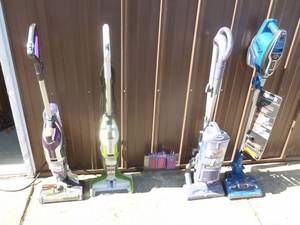 Group of vacuums & scrubbers for parts or repair. Some power up. As shown.