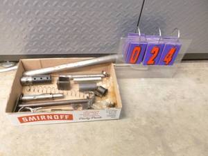 Box of Sten 9 mm componentys for assembly or parts. As shown.