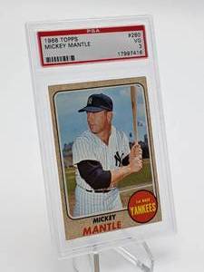 lot 11 image: 1968 Topps Mickey Mantle #280 Card PSA 3