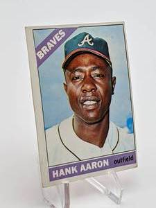 lot 12 image: 1966 Topps Hank Aaron #500 Baseball Card