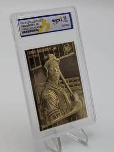 lot 41 image: 1997 Fleer Ken Griffey Jr. 23k Gold Baseball Card WCG 10 (GEM MINT)