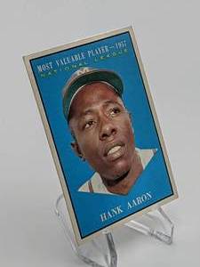 lot 17 image: 1961 Topps Hank Aaron MVP Baseball Card
