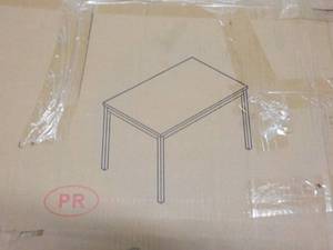 Black Finish Dining Table with Faux...