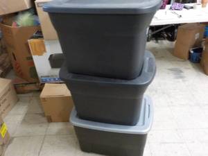 3 Tubs with Covers...