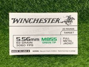 20 Rounds 5.56 Green Tip M855 Ammo Ammunition