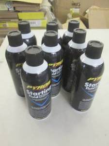 lot 186 image: 8-11 oz cans of pyroil startig flui...