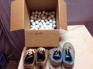 lot 64 image: 6 Dozen Golf Balls & 2 Pair Size 11 Golf Shoes