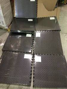 lot 1 image: Black 24 in. x 24 in. Foam Interlocking Gym Flooring (24 sq. ft.) (6-Pack) by TrafficMaster Customer Returns See Pictures 