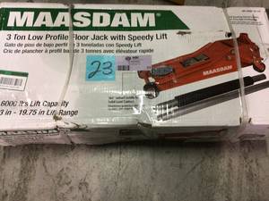 lot 23 image: 3-Ton Low Profile Floor Jack with Speedy Lift in Orange not used  Customer Returns See Pictures