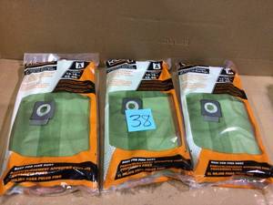 lot 38 image: Lot of 3 - Premium Size A Cyclonic Dry Pick-Up Dust Bags for Select 12 to 16 Gal. RIDGID WetDry Shop Vacuums (2-Pack) by RIDGID not used See Pictures