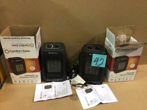lot 42 image: Energy Save 1500-Watt Electric Ceramic Space Heater with Thermostat and Fan by Comfort Zone Customer Returns See Pictures 
