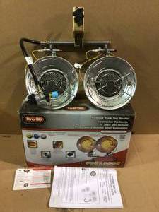 lot 43 image: Double Burner 30,000 BTU Radiant Tank Top Propane Portable Heater by Dyna-Glo Customer Returns See Pictures 