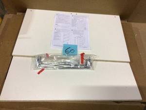 lot 60 image: 14 in. D x 24 in. W x 0.625 in. H Classic White Shoe Shelf (3-Pack) Customer Returns See Pictures 
