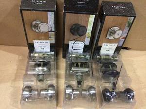 lot 71 image: Prestige Alcott Satin Nickel HallCloset Door Knob by BaldwinCustomer Returns See Pictures 