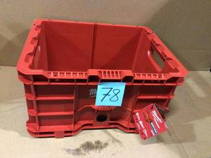 lot 78 image: PACKOUT 18.6 in. Tool Storage Crate Bin by Milwaukee Customer Returns See Pictures 
