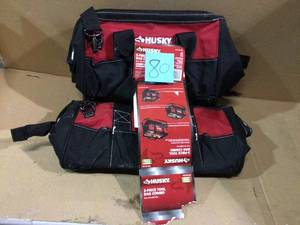 lot 80 image: 3-Piece Tool Bag Combo (12 in., 15 in. and 18 in.) by Husky in good condition 
