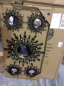 lot 84 image: Small Round Bronze Contemporary Mirror (15 in. H x 15 in. W) Customer Returns See Pictures 