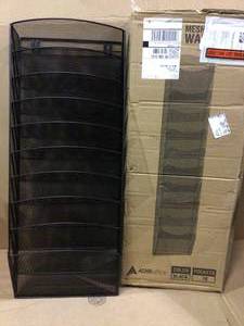 lot 86 image: Steel Mesh 10-Pocket Wall-Mounted Magazine Rack by AdirOffice Customer Returns See Pictures 