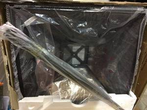 lot 88 image: 32 in. W x 27 in. H Square Steel Wood Burning Outdoor Deep Fire Pit in Black with Star Design Customer Returns See Pictures 