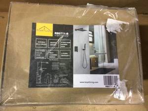 lot 90 image: 1-spray 10 in. High PressureDual Shower Head and Handheld Shower Head in Matte Black Customer Returns See Pictures 