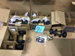 lot 94 image: Bowery Matte Black Keyed Entry Door Knob with Greyson Trim by Schlage Customer Returns See Pictures 