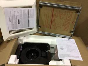 lot 96 image: WhisperFit EZ 80110CFM Ceiling Bathroom Exhaust Fan, LED, Flex-Z Fast Bracket, 4 in. Duct w3 in. Adapter, ENERGY STAR by Panasonic Customer Returns See Pictures 