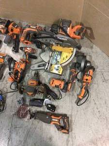 lot 101 image: Lot of assorted Ridgid tools used in various conditions some missing pcs see pictures