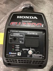 lot 107 image: Honda 2200-Watt Recoil Start Gasoline Powered Inverter Generator with 20 Amp Outlet in very good condition