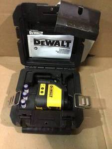 lot 1 image: 165 ft. Red Self-Leveling Cross-Line Laser Level with (3) AA Batteries & Case by DEWALT Customer Returns See Pictures 