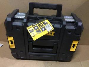 lot 12 image: TSTAK II 13 in. Stackable Flat Top Tool Storage Case by DEWALT Customer Returns See Pictures b