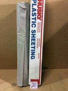 lot 20 image: HUSKY 10 ft. x 50 ft. Clear 6 mil Plastic Sheeting Customer Returns See Pictures 