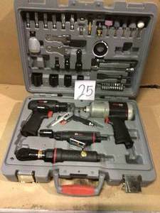 lot 25 image: Professional Automotive Composite Air Tool and Accessory Kit with High Torque Impact Wrench (50-Piece) by EXELAIR Customer Returns See Pictures 