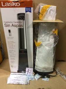 lot 40 image: Bladeless 1500-Watt Electric Ceramic Oscillating Space Heater with Digital Display and Remote Control by Lasko Customer Returns See Pictures 