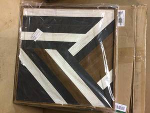 lot 41 image: Ballez Wood Brown Plaque Wall Art by Kate and Laurel Customer Returns See Pictures 