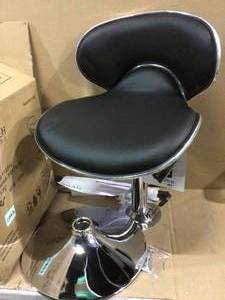 lot 47 image: Shambi Adjustable Height Chrome Swivel Cushioned Bar Stool by Safavieh Customer Returns See Pictures 