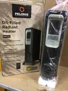lot 53 image: 1,500-Watt Digital Electric Oil-Filled Radiant Portable Space Heater by Pelonis Customer Returns See Pictures 