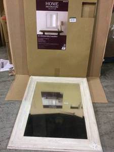 lot 63 image: Medium Rectangle White Beveled Glass Contemporary Mirror (40 in. H x 32 in. W)