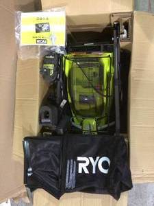 lot 66 image: 13 in. ONE 18-Volt Lithium-Ion Cordless Battery Walk Behind Push Lawn Mower - 4.0 Ah Battery & Charger Included by RYOBI Customer Returns See Pictures 