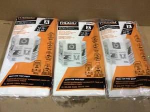 lot 75 image: High-Efficiency Size A Dust Bags for 12 Gal. to 16 Gal. RIDGID WetDry Vacs (2-Pack) by RIDGID Customer Returns See Pictures 